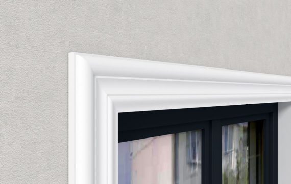 Flache Stuckleiste "Glasgow" Fassade Wand Stuckversand.com 4