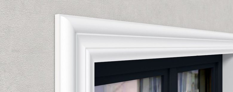 Flache Stuckleiste "Glasgow" Fassade Wand Stuckversand.com 4