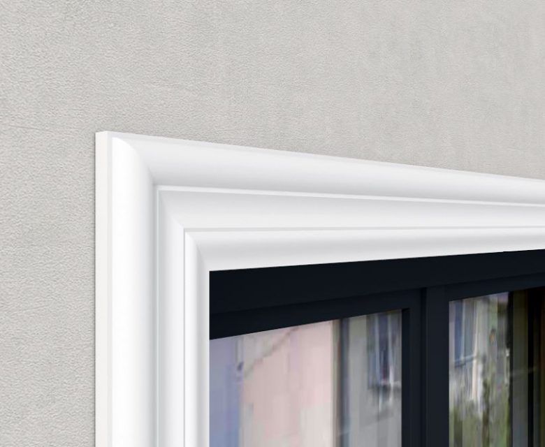 Flache Stuckleiste "Glasgow" Fassade Wand Stuckversand.com 4
