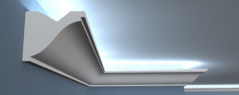 LED-Stuckprofil "Breslau" aus Styropor Stuckversand.com