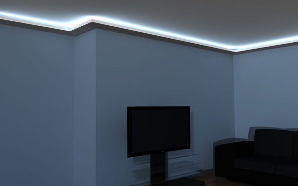 LED-Stuckprofil "Leipzig" aus Styropor Stuckversand.com