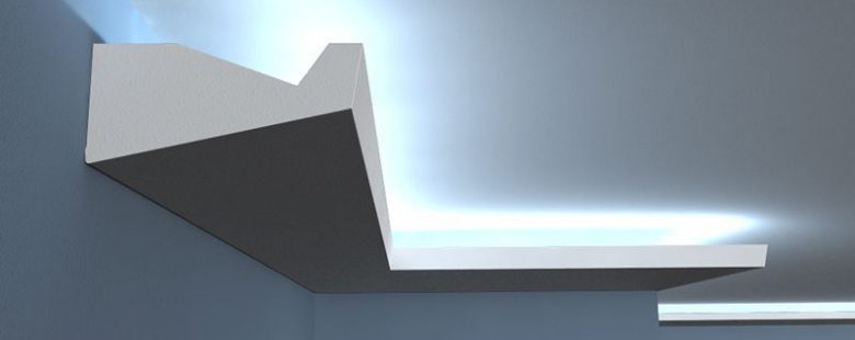 LED-Stuckprofil "Leipzig" aus Styropor Stuckversand.com