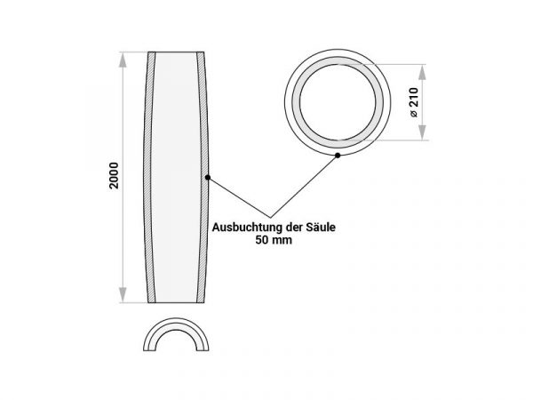 Säulenhälfte "Rom" 20cm Stuckversand.com 2