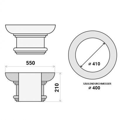 Säulenkapitell "Prag" 41cm Stuckversand.com 2