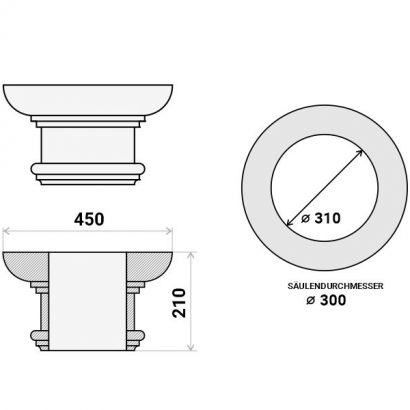 Säulenkapitell "Rom" 31cm Stuckversand.com 1