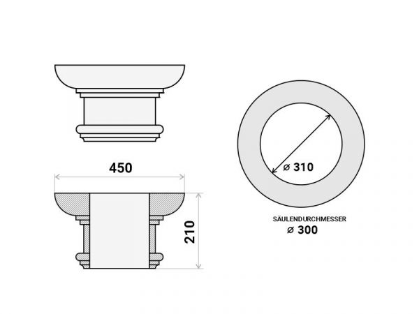 Säulenkapitell "Rom" 31cm Stuckversand.com 1