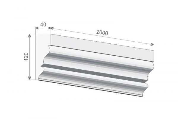 Stuckleiste flach aus Styropor für Wand und Fassade von Stuckversand.com 9