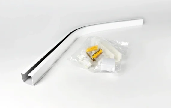 Bogen 135° Vorhangschiene weiß